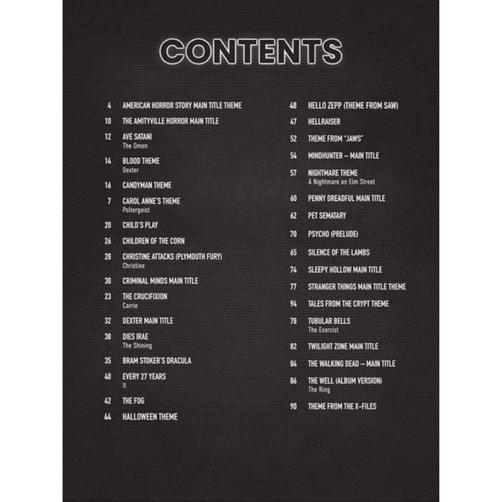 Horror Music - 34 Themes from Movies and TV (Piano Solo)