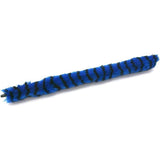 The image shows a flute cleaning rod with blue and black fuzzy material wrapped around a flexible core. This tool is used to remove moisture, clean the interior, and prevent buildup inside the flute. Its flexible design helps it navigate the instrument’s tubing, aiding in maintaining hygiene and optimal playing condition. Regular use extends the flute’s lifespan and ensures clear sound quality.