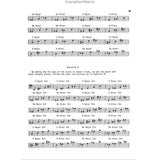 Sheet music for electric bass with musical notation and text on a white background