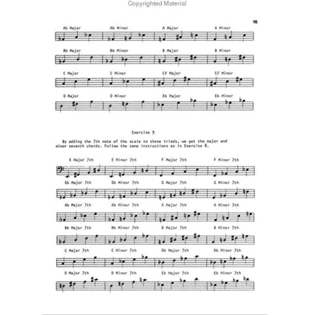 Sheet music for electric bass with musical notation and text on a white background