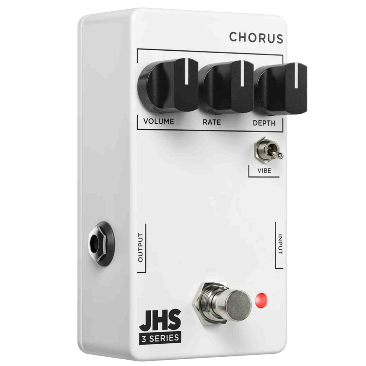 Guitar effects pedal with control knobs and JHS branding on a white background