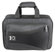 The image shows a durable gray soft-sided gig bag or musical instrument case with a padded handle, multiple zippered compartments, and reinforced edges. It features a "KACES" logo and a professional, utilitarian design. Sized for small keyboards, audio gear, wind instruments, or accessories, it offers lightweight, portable protection for musicians' equipment.