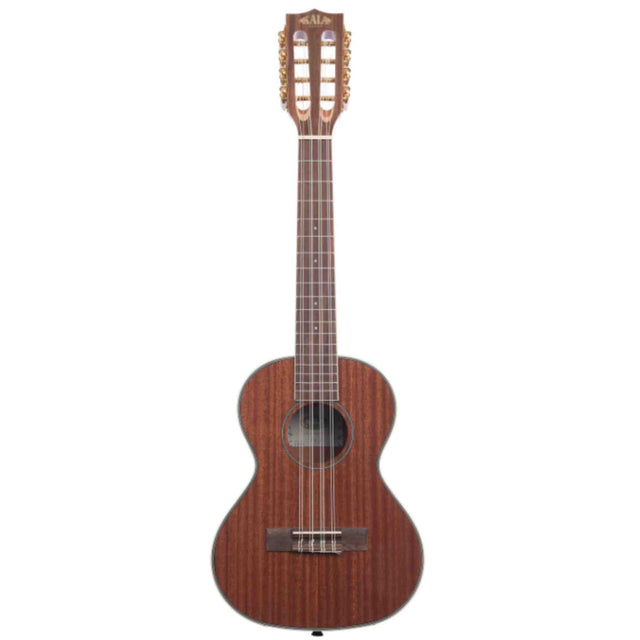 The image shows a concert ukulele with a natural mahogany finish, featuring a traditional figure-8 body, four strings, a fretted neck with dot markers, and classical tuning pegs. The headstock displays the "Kala" logo. This mid-sized ukulele, larger than a soprano but smaller than a tenor, is known for its warm tone and comfortable playability, often favored by both beginners and experienced musicians.