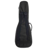 The image shows a black padded guitar gig bag made of durable fabric with a zippered top closure. It has backpack-style shoulder straps, additional front handles or straps, and a front pocket for accessories. Designed to protect and carry acoustic or electric guitars, this lightweight soft case is popular among musicians for easy transport to gigs, lessons, or practice.
