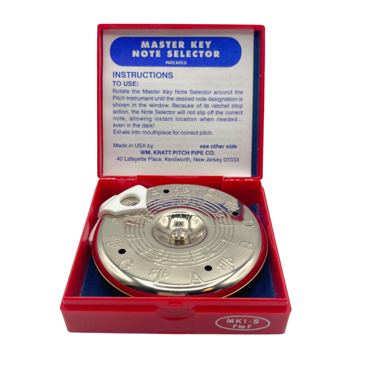 Kratt Chromatic Pitch pipe F to F with Note Selector