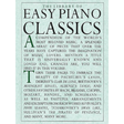 The image shows the cover of a piano music book titled "The Library of Easy Piano Classics," featuring simplified arrangements of famous classical pieces like Pachelbel's Canon, Debussy's Clair de Lune, Beethoven's Moonlight Sonata, and works by Bach, Mozart, and Tchaikovsky. Designed for beginning to intermediate players, it offers accessible versions of beloved classical music for hobbyists and students.