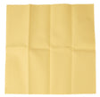 The image shows a yellow microfiber cleaning cloth with pinked edges, commonly used in the musical instrument industry. It’s soft and lint-free, ideal for cleaning guitars, pianos, brass, woodwind, and string instruments. The cloth gently removes fingerprints, dust, oils, and rosin without scratching, making it essential for maintaining and protecting delicate instrument finishes.