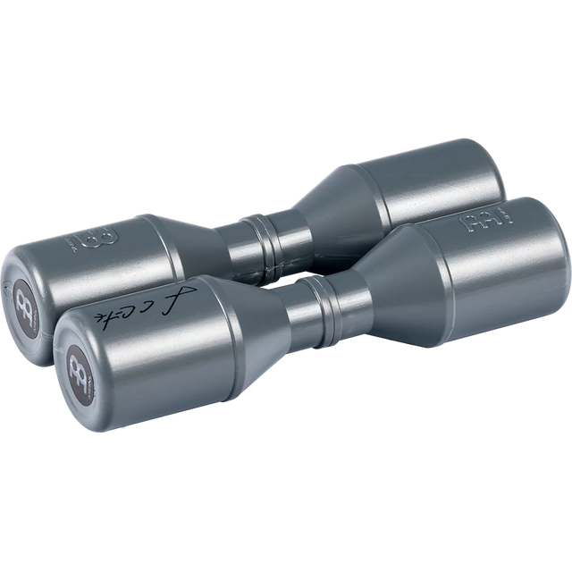 Pair of Meinl percussion shakers on a white background