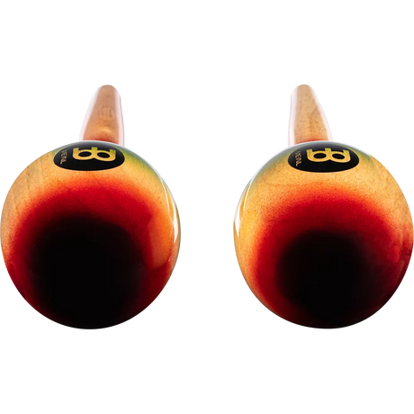 Pair of maracas with a colorful design on a white background