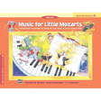 The image shows the cover of Alfred's "Music for Little Mozarts: Music Recital Book 1," a beginner piano method for young children. It features colorful cartoon animals (mice, teddy bear, penguin) on piano keys, stars, and musical elements in a bright orange and yellow design. Authored by Barden, Kowalchyk, and Lancaster, the book is published by Alfred Music and aims to make learning piano fun and engaging for young students.