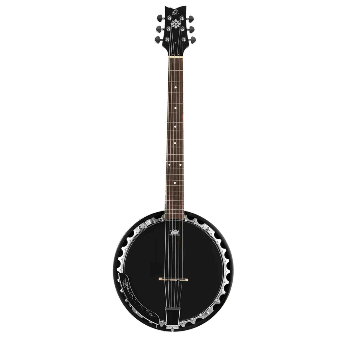 Ortega 6-String Acoustic-Electric Guitar Banjo - Raven Series OBJE350/6 - Satin Black
