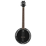 Ortega 6-String Acoustic-Electric Guitar Banjo - Raven Series OBJE350/6 - Satin Black