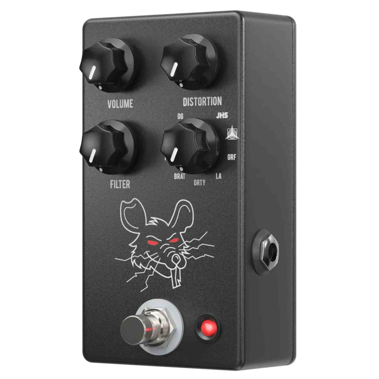 JHS Packrat Distortion Pedal-Black With Rat's Head