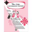 The image shows the cover of the "Palmer-Hughes Accordion Course, Book 2," an instructional music book by Alfred Music. It features a vintage pink and white design with two children in red vests labeled "P" and "H" walking up piano key steps. Text in a flower shape reads "for Group or Individual Instruction," highlighting its use for accordion learners at an intermediate beginner level.