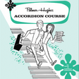 The image shows the cover of the "Palmer-Hughes Accordion Course Book 3," featuring a vintage green and white design. It displays the Palmer-Hughes name, large black "ACCORDION COURSE" text, an illustration of a man carrying an accordion case and a woman holding sheet music, scattered musical notes, and a flower-like logo in the corners. The book is for group or individual accordion instruction.