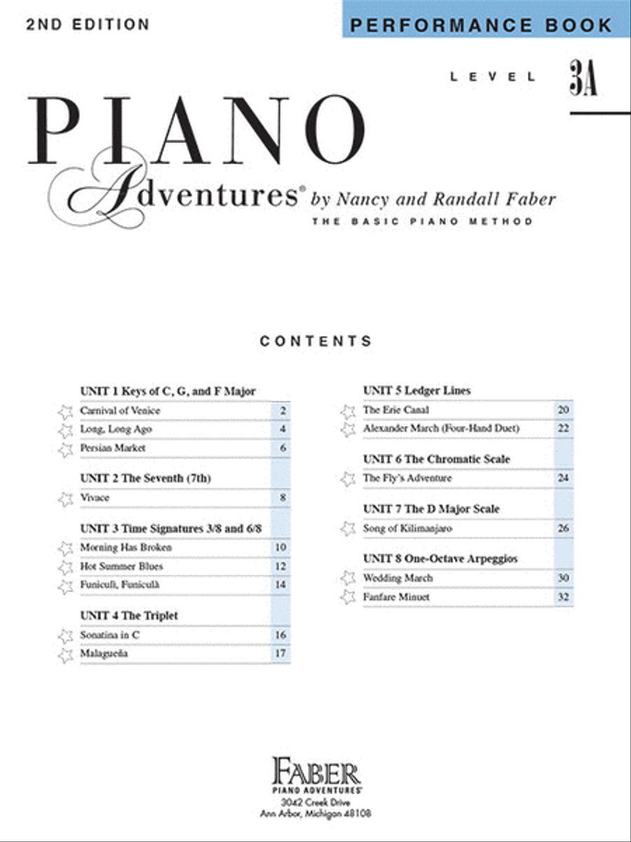 Piano Adventures Level 3A Performance Book