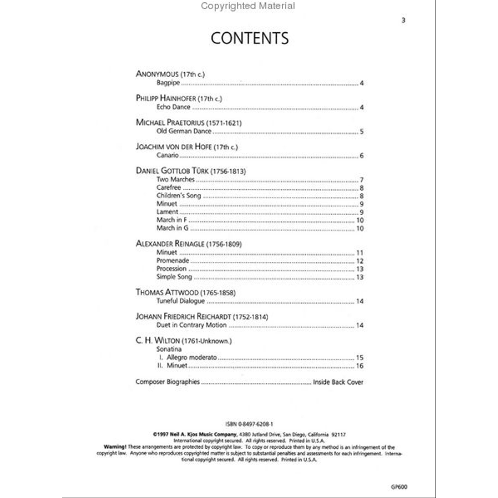 Piano Repertoire – Baroque & Classical – Level 1 (Neil A. Kjos Piano Library)