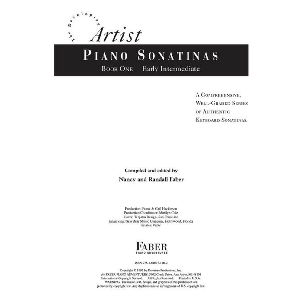 Piano Sonatinas Book - Developing Artist (Faber Piano Adventures)