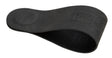The image shows a black guitar shoulder rest with an ergonomic curved shape and padded surface for comfort. It features a textured honeycomb grip on the bottom to prevent slipping and has "PURE" branding embossed. This accessory helps classical and acoustic guitarists improve posture, reduce strain, and stabilize the guitar during extended playing sessions.