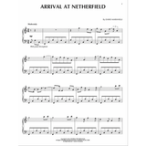 The image shows the first page of piano sheet music titled "ARRIVAL AT NETHERFIELD" by Dario Marianelli. It features the title, a "Moderately" tempo marking, a 3/4 time signature, and the instruction "With pedal throughout." The score includes treble and bass clefs across four systems, with copyright credited to Universal Music Corp. The style suggests a lyrical, film soundtrack or neoclassical piano piece.