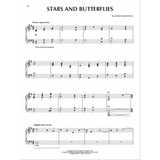 The image shows a page of piano sheet music titled "Stars and Butterflies" by Dario Marianelli. It features treble and bass clefs, starting in 2/4 time with a "Slowly, expressively" marking and pedal instruction, later shifting to 4/4 and a "Slightly faster, freely" tempo. This is page 12 of a professionally notated score, published by Universal Pictures Music, suited for intermediate to advanced pianists.