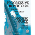 Cover of a music book called, "Progressive Repertoire for the Double Bass - Volume 1."