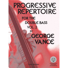 The cover of a music book, "Progressive Repertoire for the Double Bass - Volume 2."