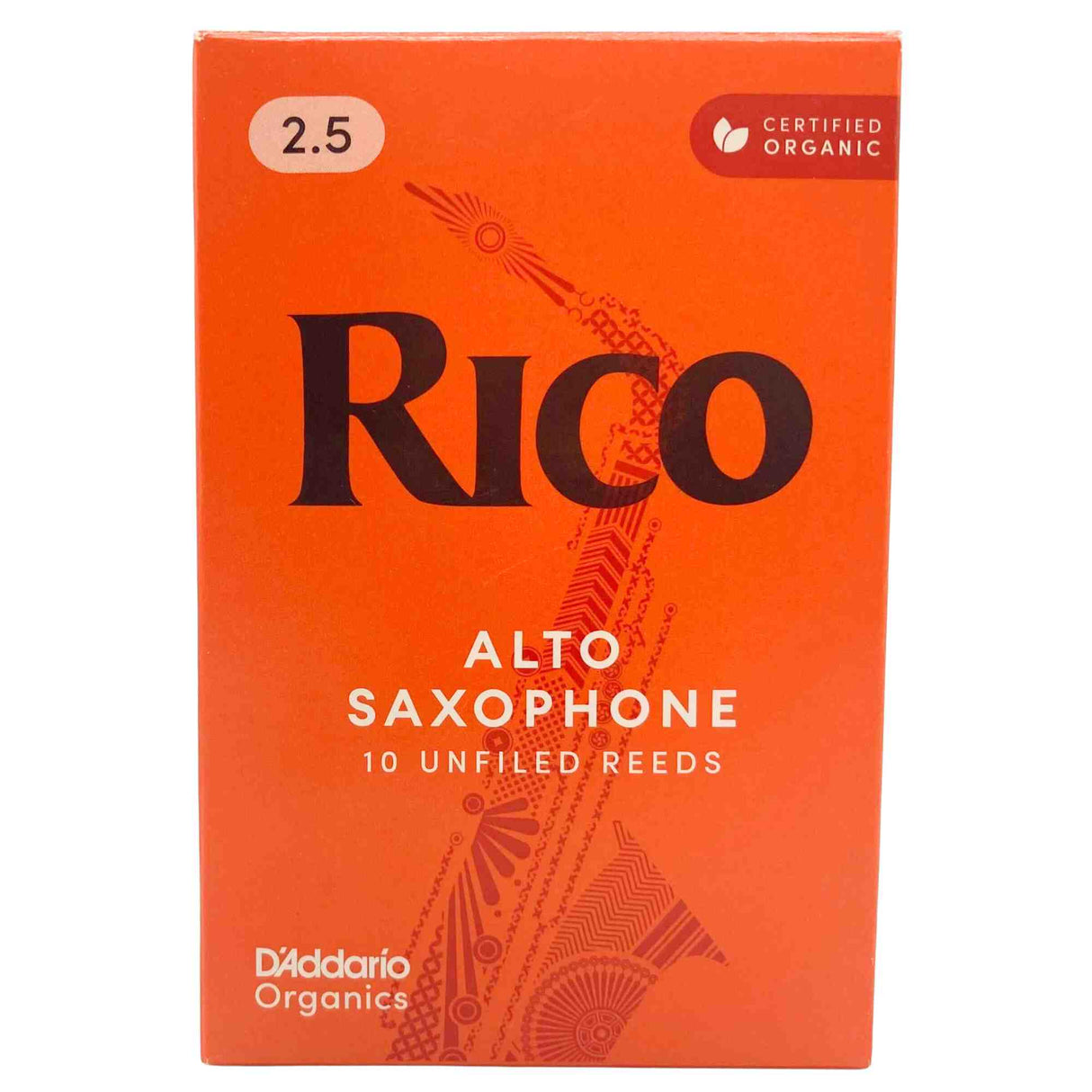 Rico By D'Addario Organic Alto Sax Reeds - Strength 2.5 - 10-Pack