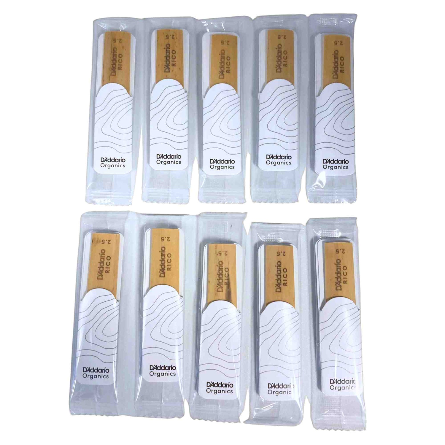 Rico By D'Addario Organic Alto Sax Reeds - Strength 2.5 - 10-Pack
