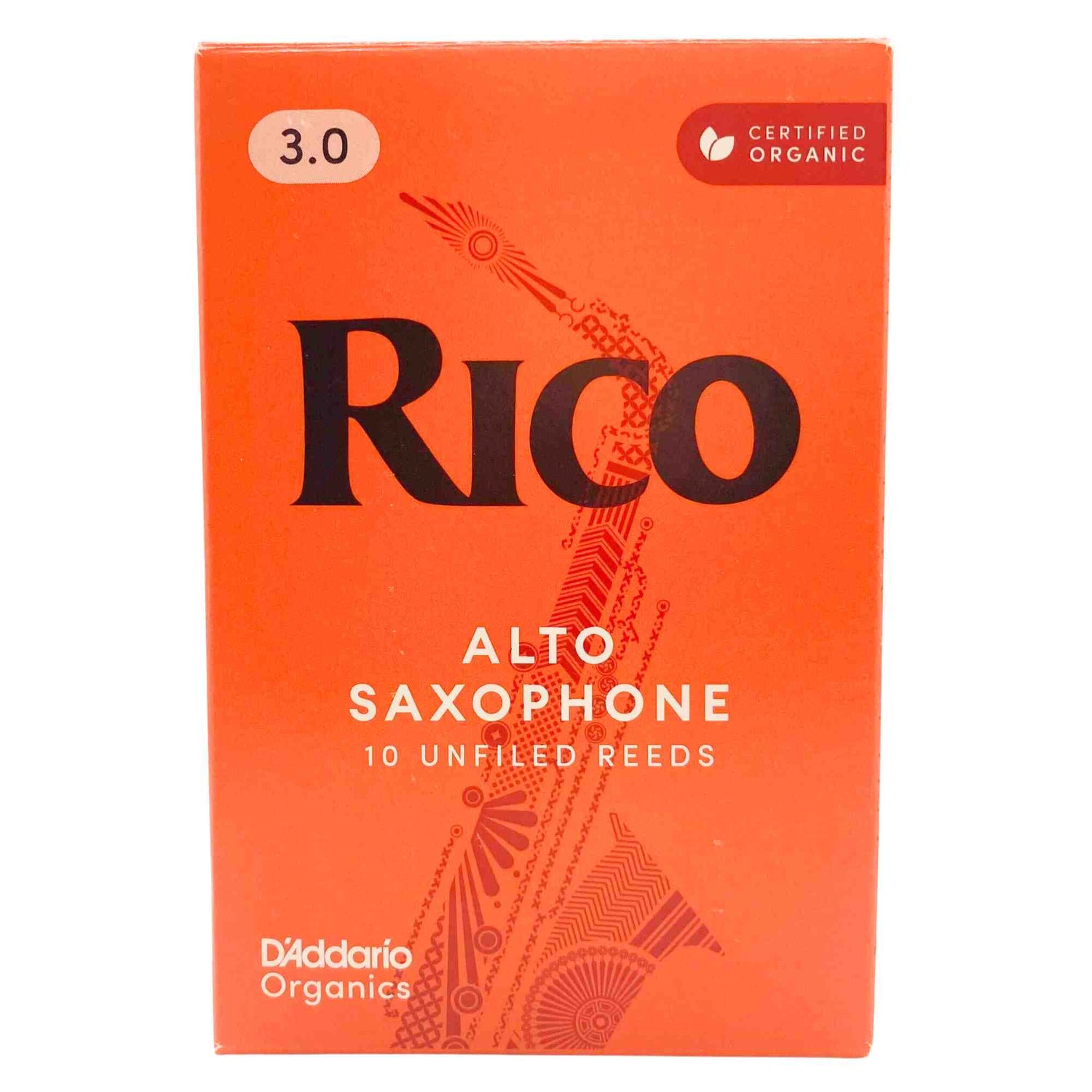 Rico By D'Addario Organic Alto Sax Reeds - Strength 3.0 - 10-Pack
