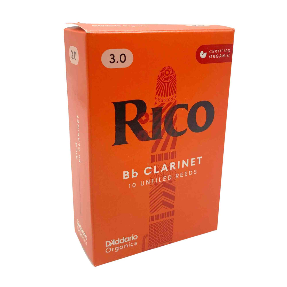 Rico by D'Addario Organic Bb Clarinet Reeds - Strength 3.0 - 10-pack