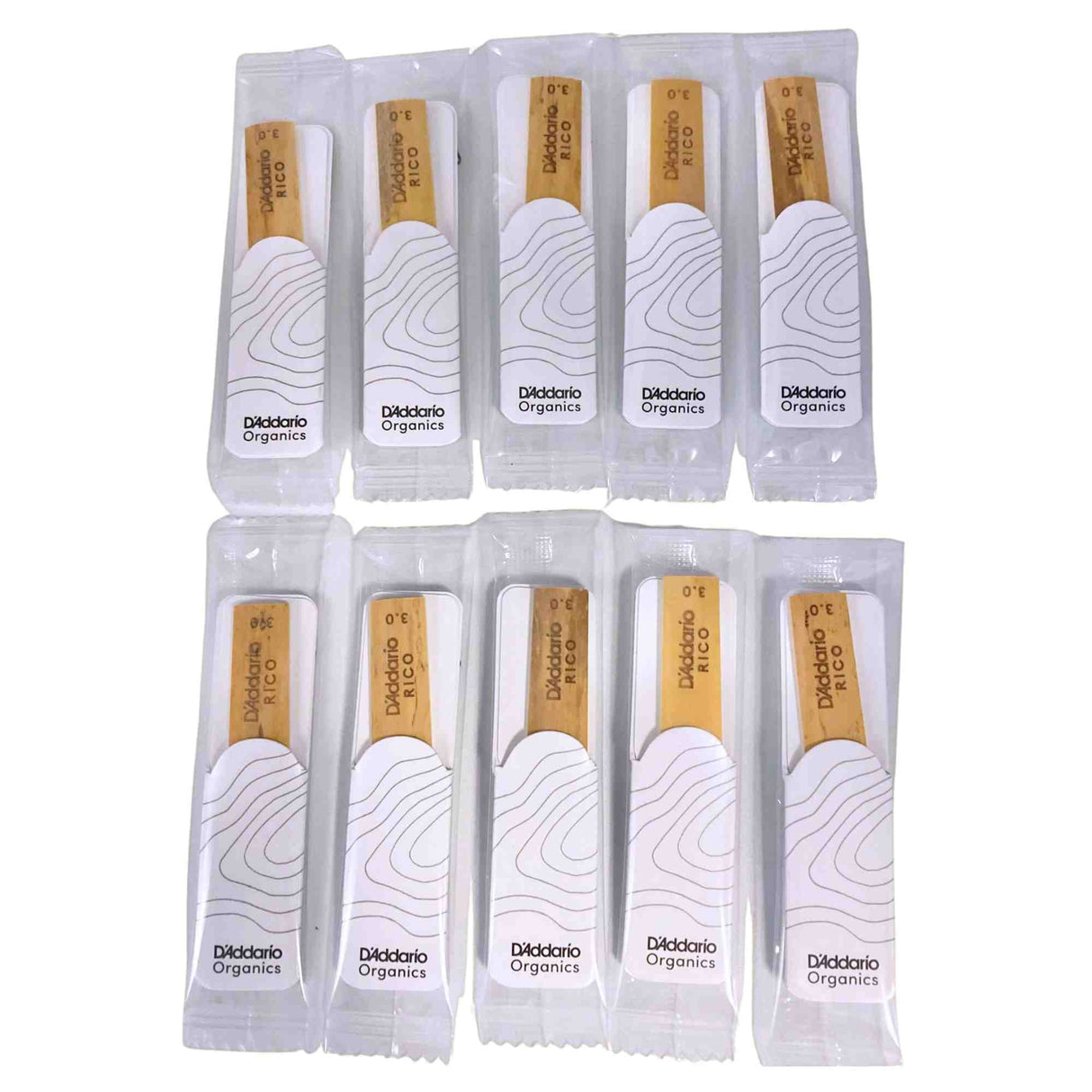 Rico by D'Addario Organic Bb Clarinet Reeds - Strength 3.0 - 10-pack