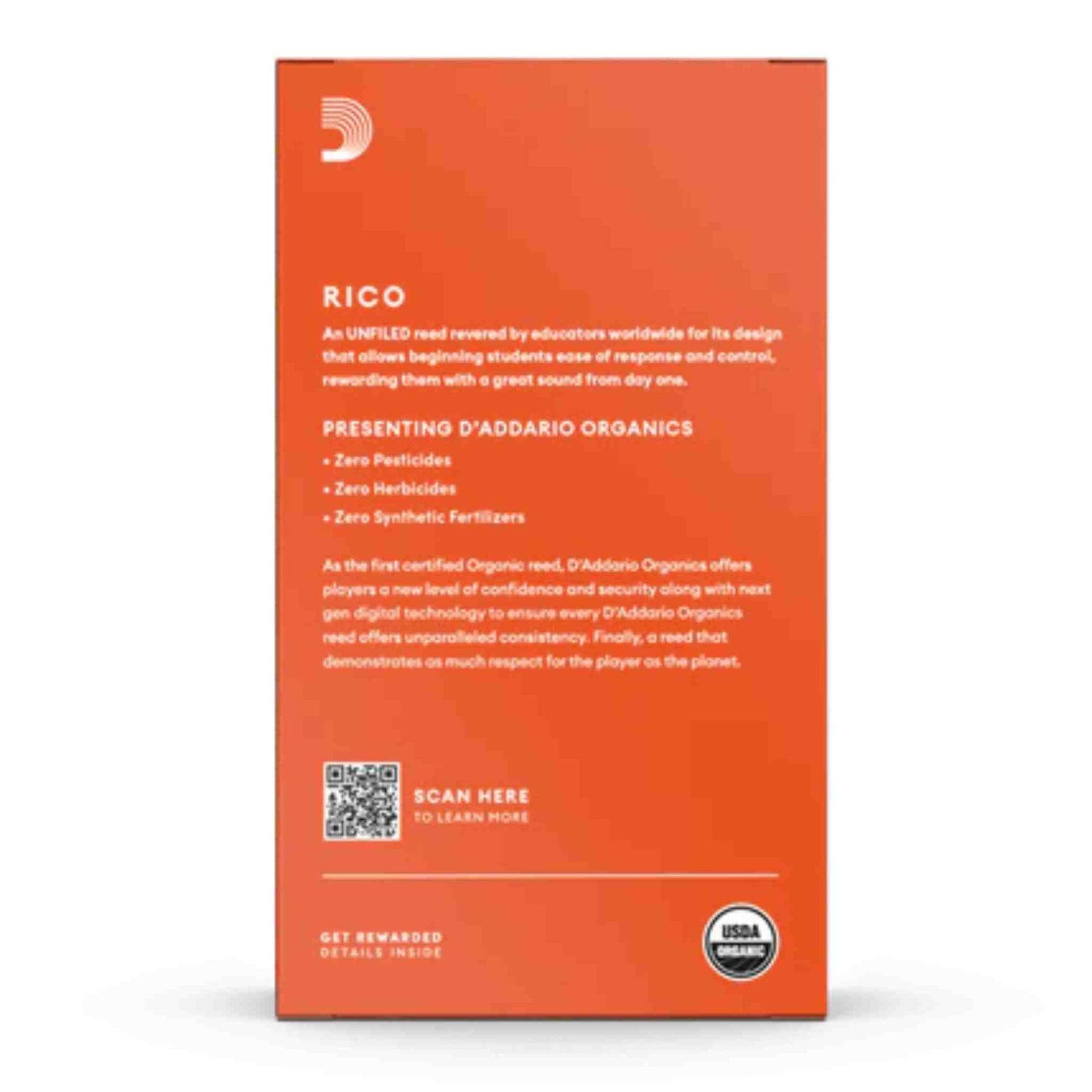 Rico Organic Tenor Sax Reeds, Strength 3.0, 10 Reeds