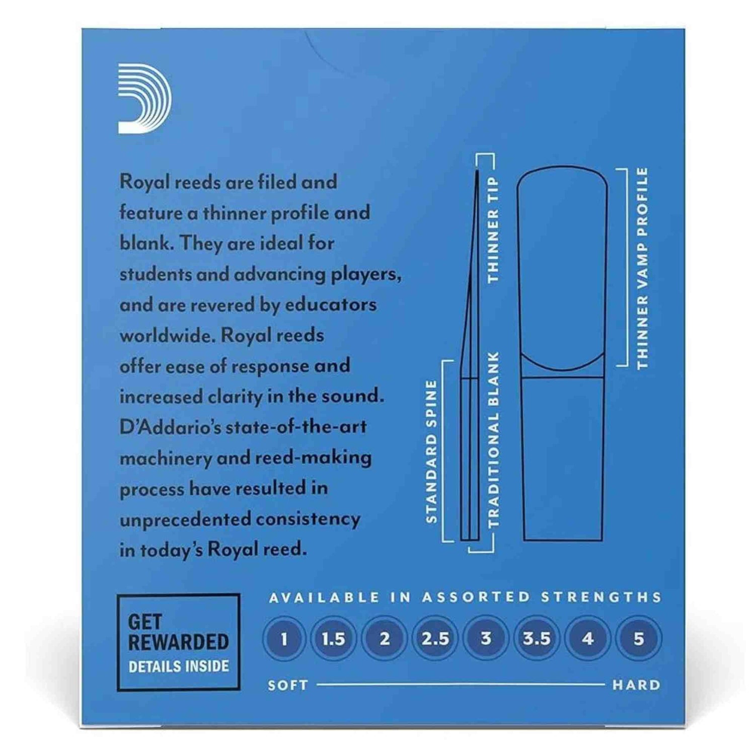 Rico Royal Soprano Saxophone Reeds - Strength 2.0 - 10-pack