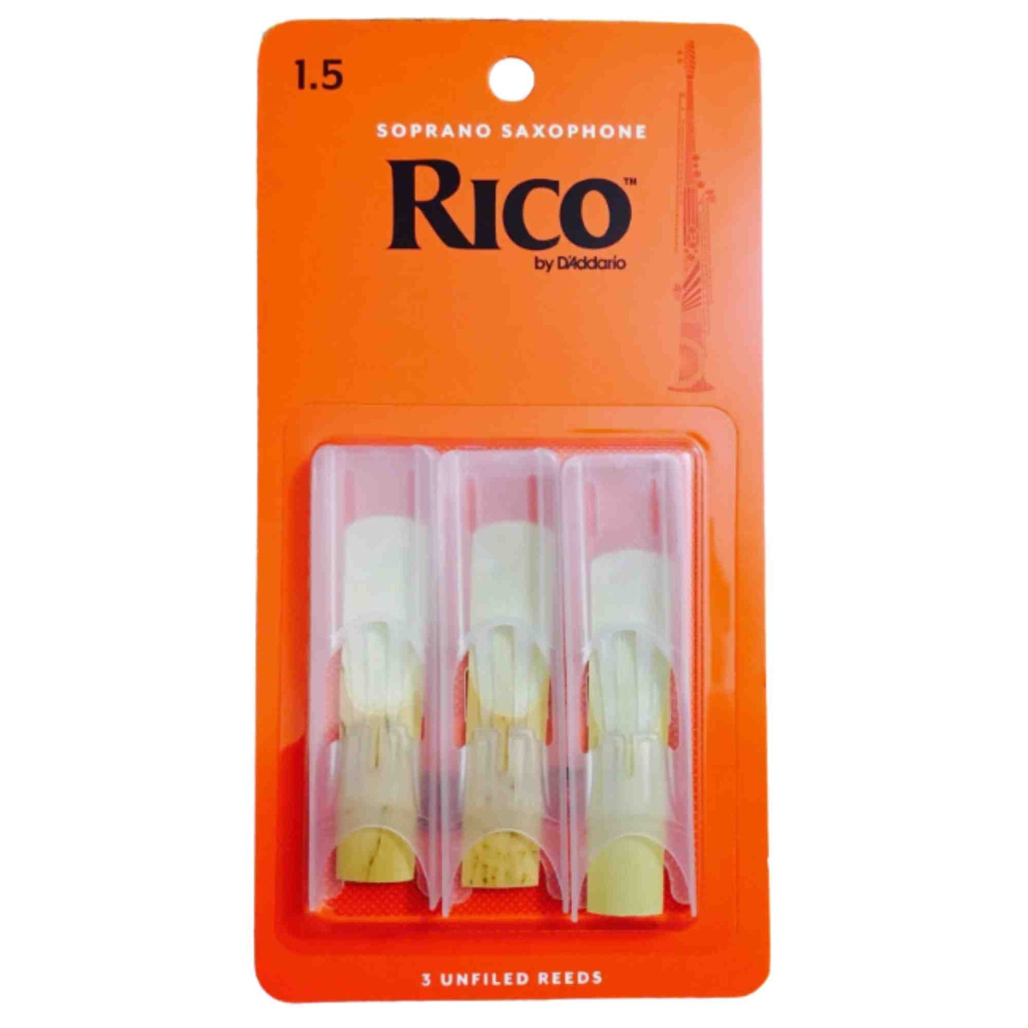 Rico Soprano Saxophone Reeds - Strength 1.5 - 3-pack