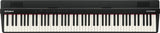 The image shows a Roland GO:PIANO digital keyboard with a full-size 88-key layout featuring traditional black and white keys. It has a sleek black body, the Roland logo on the left, "GO:PIANO" on the right, control buttons and indicators on the top panel, and ventilation grilles at both ends. This compact, portable digital piano is designed for beginners and musicians seeking an affordable, lightweight alternative to acoustic pianos.