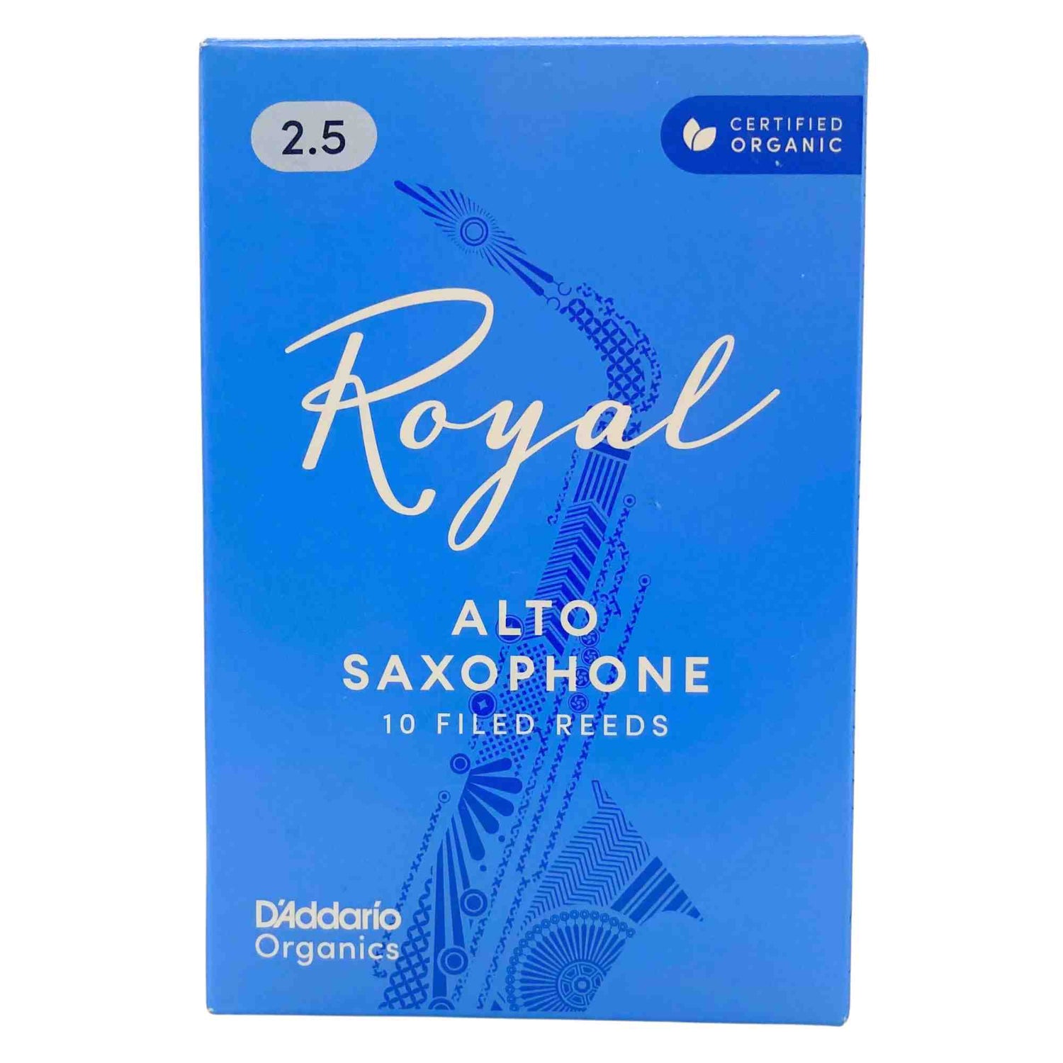 Royal By D'Addario Organic Alto Sax Reeds - Strength 2.5 - 10-Pack