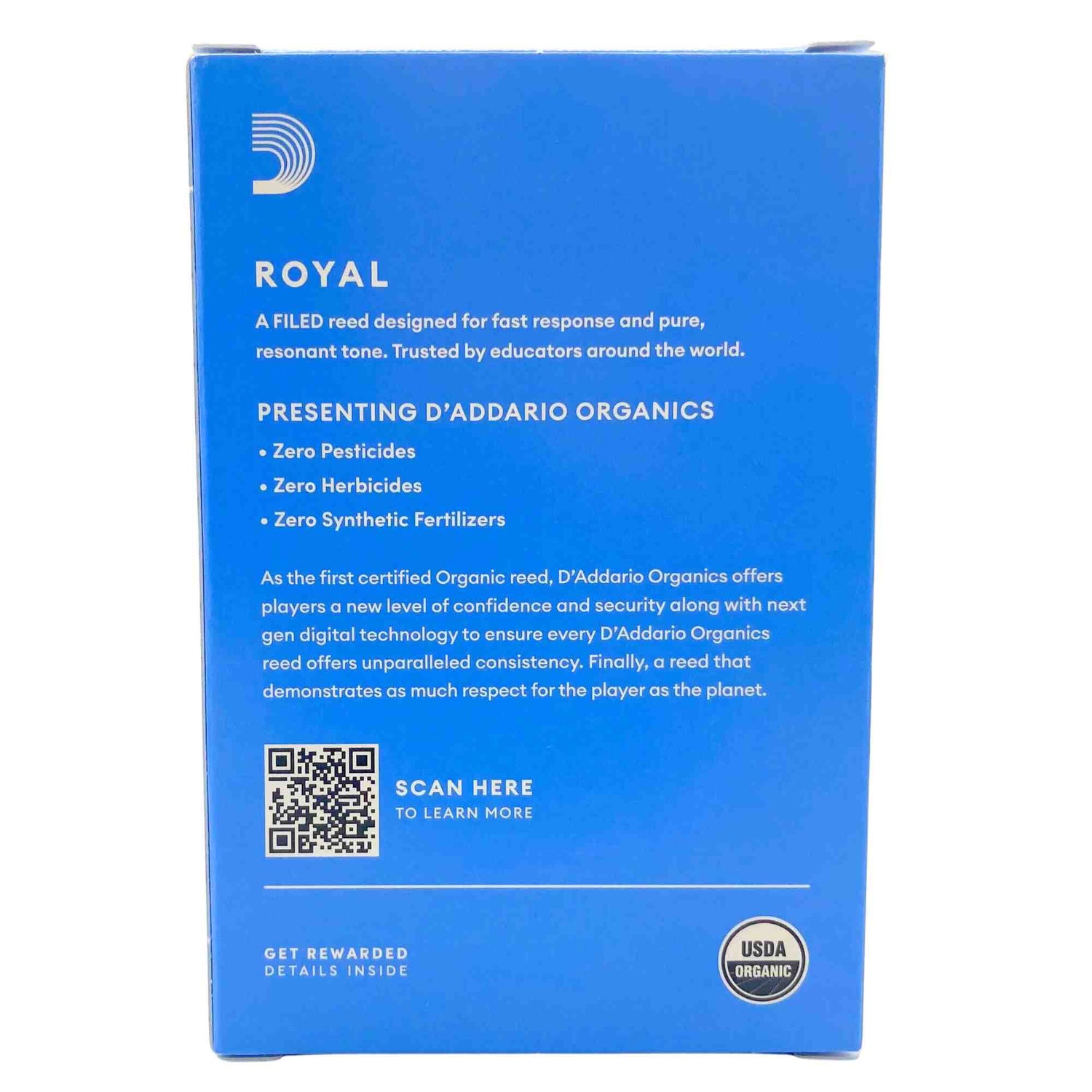 Royal By D'Addario Organic Alto Sax Reeds - Strength 2.5 - 10-Pack