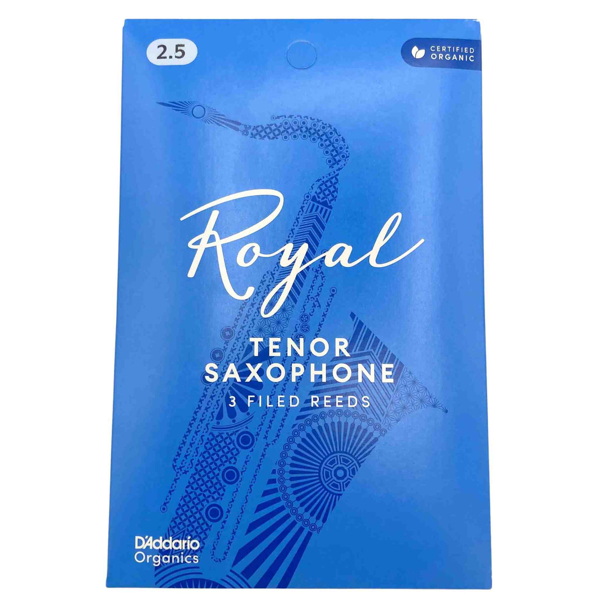 Royal By D'Addario Organic Tenor Sax Reeds - Strength 2.5 - 3-Pack