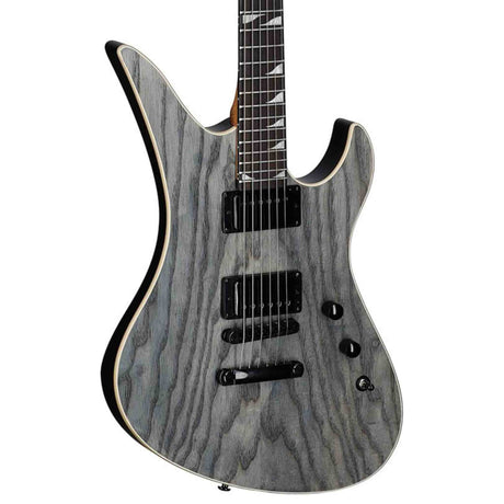 Schecter Avenger Standard Electric Guitar electric guitar with a gray and black pattern on a white background