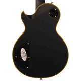 The black back of a Schecter Solo II Custom Electric Guitar on a white background