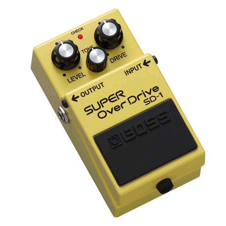 Boss Super Overdrive SD-1 guitar effects pedal on a white background
