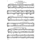 Sheet music for 'Five Duets' for French Horn by Schubert on a white background
