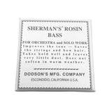 Sherman's Double Bass Bow Rosin - SR3 - Dark