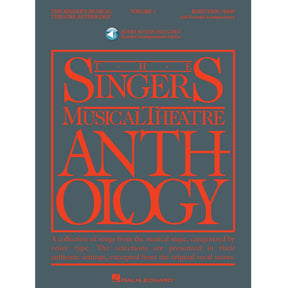 Book cover of 'The Singer's Musical Theatre Anthology' with red text on a gray background