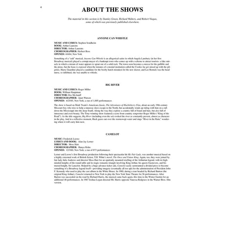 Text document with show credits on a white background