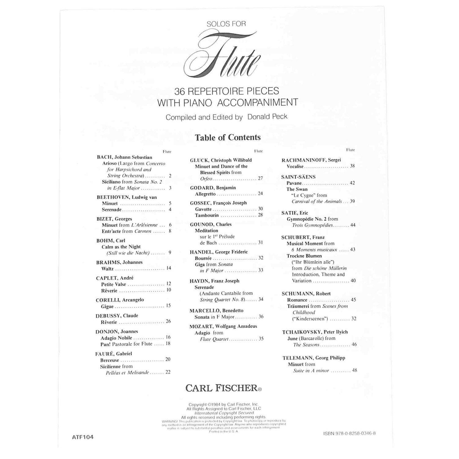 Solos for Flute - 36 Repertoire Pieces with Piano Accompaniment