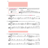 Sheet music showing scales and songs for viola. 