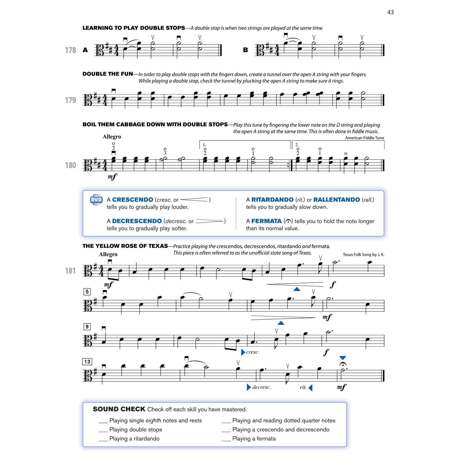 Print music for Viola on white background