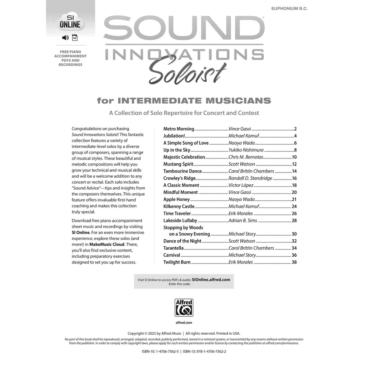Sound Innovations Soloist for Intermediate Musicians - Euphonium B.C